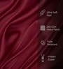 Maroon Satin Solid 40x40 inches Cushion Covers Set of 2