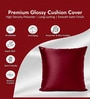 Maroon Satin Solid 40x40 inches Cushion Covers Set of 2