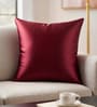Maroon Satin Solid 40x40 inches Cushion Covers Set of 3