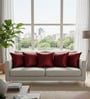 Maroon Satin Solid 40x40 inches Cushion Covers Set of 5