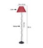 Mabel Maroon Jute Shade Club Floor Lamp With Iron Base
