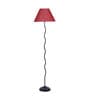 Mabel Maroon Jute Shade Club Floor Lamp With Iron Base