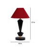 Maroon Shade Table Lamp With Metal Base