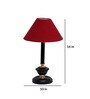 Maroon Shade Table Lamp With Metal Base