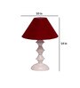 Maroon Shade Table Lamp With Metal Base