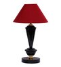 Maroon Shade Table Lamp With Metal Base