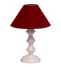 Maroon Shade Table Lamp With Metal Base