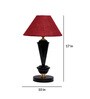 Maroon Shade Table Lamp With Metal Base