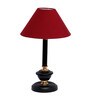 Maroon Shade Table Lamp With Metal Base