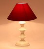 Maroon Shade Table Lamp With Metal Base