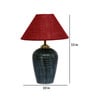Maroon Shade Table Lamp With Terracotta Base
