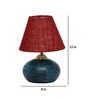 Maroon Shade Table Lamp With Terracotta Base