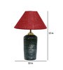 Maroon Shade Table Lamp With Terracotta Base