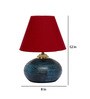 Maroon Shade Table Lamp With Terracotta Base
