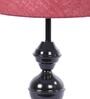 Maroon Shade Table Lamp With Metal Base