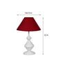 Maroon Shade Table Lamp With Metal Base