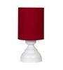 Maroon Shade Table Lamp With Metal Base