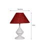 Maroon Shade Table Lamp With Metal Base