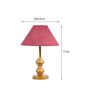 Maroon Shade Table Lamp With Metal Base