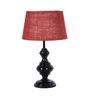 Maroon Shade Table Lamp With Metal Base