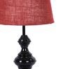 Maroon Shade Table Lamp With Metal Base