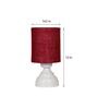 Maroon Shade Table Lamp With Metal Base