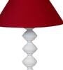 Maroon Shade Table Lamp With Metal Base
