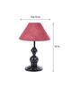 Maroon Shade Table Lamp With Metal Base