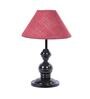 Maroon Shade Table Lamp With Metal Base