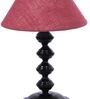 Maroon Shade Table Lamp With Metal Base