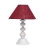 Maroon Shade Table Lamp With Metal Base