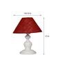 Maroon Shade Table Lamp With Metal Base