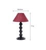 Maroon Shade Table Lamp With Metal Base