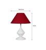 Maroon Shade Table Lamp With Metal Base