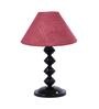 Maroon Shade Table Lamp With Metal Base