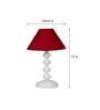 Maroon Shade Table Lamp With Metal Base