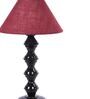 Maroon Shade Table Lamp With Metal Base