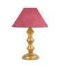 Maroon Shade Table Lamp With Metal Base