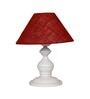 Maroon Shade Table Lamp With Metal Base