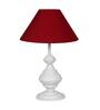 Maroon Shade Table Lamp With Metal Base