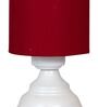 Maroon Shade Table Lamp With Metal Base