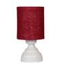 Maroon Shade Table Lamp With Metal Base