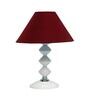 Maroon Shade Table Lamp With Metal Base