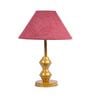 Maroon Shade Table Lamp With Metal Base