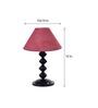 Maroon Shade Table Lamp With Metal Base