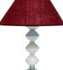 Maroon Shade Table Lamp With Metal Base