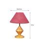 Maroon Shade Table Lamp With Metal Base