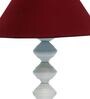 Maroon Shade Table Lamp With Metal Base
