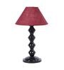 Maroon Shade Table Lamp With Metal Base