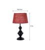 Maroon Shade Table Lamp With Metal Base